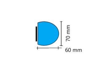 Protezione antiurto garage cilindro a base piatta + biadesivo H40mm alla base isofom