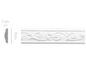 Cornice in gesso colore bianco dimensioni 1 x 5 x 150 cm Toscan Stucchi Linea Gesso Art. 177